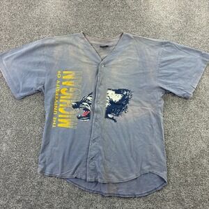 Vintage Michigan‎ Wolverines Baseball Jersey Shirt Mens XL Sun Faded Distressed